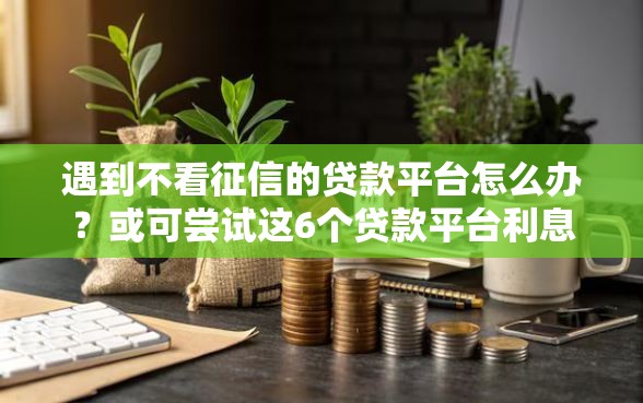 遇到不看征信的贷款平台怎么办？或可尝试这6个贷款平台利息低好通过