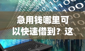 急用钱哪里可以快速借到？这7个无视黑白户秒下款口子app可以试试