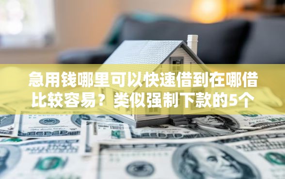 急用钱哪里可以快速借到在哪借比较容易？类似强制下款的5个口子参考