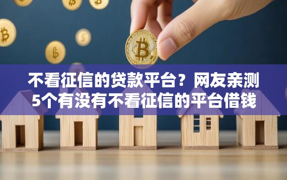 不看征信的贷款平台？网友亲测5个有没有不看征信的平台借钱盘点