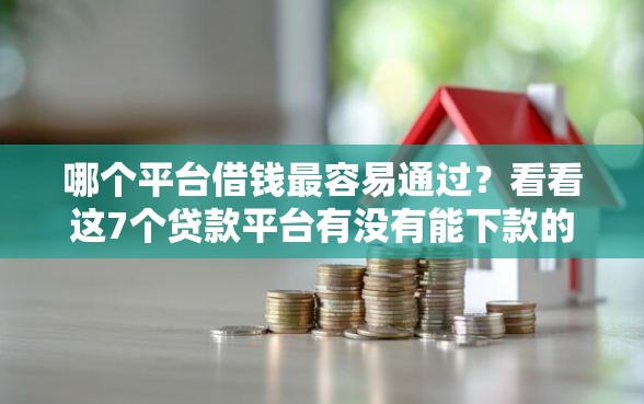 哪个平台借钱最容易通过？看看这7个贷款平台有没有能下款的
