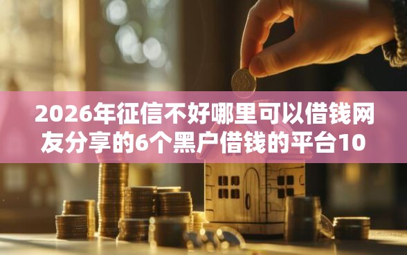 2026年征信不好哪里可以借钱网友分享的6个黑户借钱的平台100%能借我觉得不错！