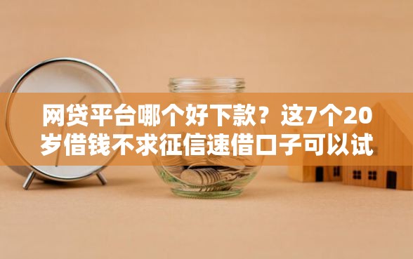网贷平台哪个好下款？这7个20岁借钱不求征信速借口子可以试试