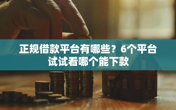 正规借款平台有哪些？6个平台试试看哪个能下款