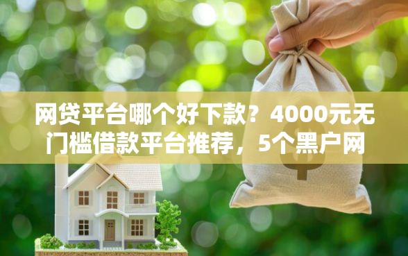 网贷平台哪个好下款？4000元无门槛借款平台推荐，5个黑户网贷平台能借到钱啊急用盘点