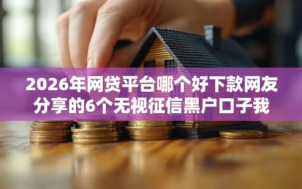 2026年网贷平台哪个好下款网友分享的6个无视征信黑户口子我觉得不错！