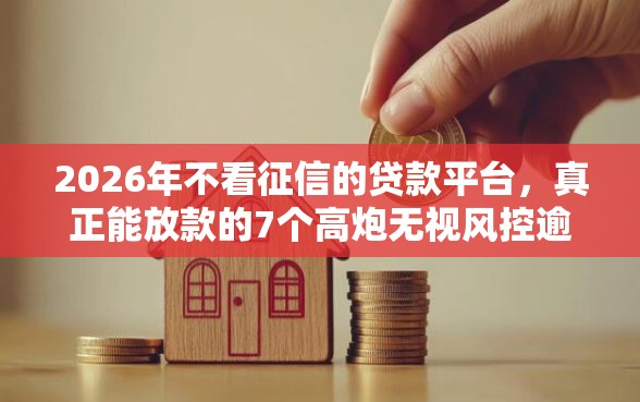 2026年不看征信的贷款平台，真正能放款的7个高炮无视风控逾期也下款的口子推荐