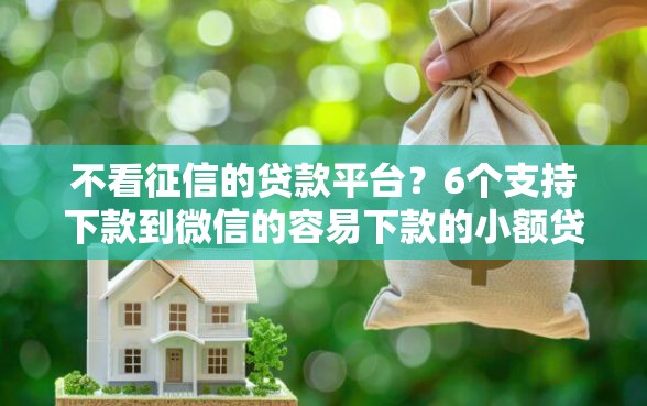 不看征信的贷款平台？6个支持下款到微信的容易下款的小额贷款平台