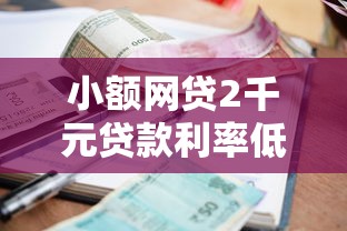 小额网贷2千元贷款利率低的平台，小额贷款哪里最可靠的6个平台介绍