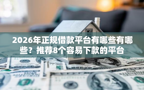 2026年正规借款平台有哪些有哪些？推荐8个容易下款的平台