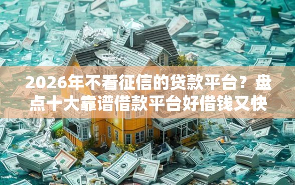 2026年不看征信的贷款平台？盘点十大靠谱借款平台好借钱又快
