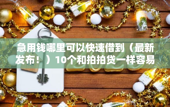 急用钱哪里可以快速借到（最新发布！）10个和拍拍贷一样容易借钱的平台