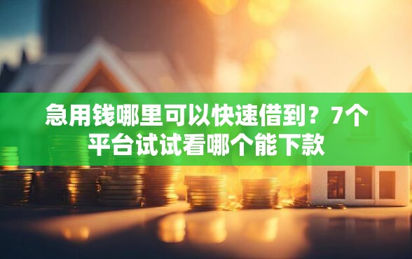 急用钱哪里可以快速借到？7个平台试试看哪个能下款