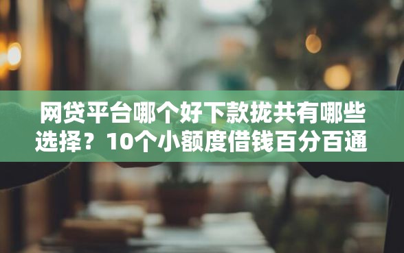 网贷平台哪个好下款拢共有哪些选择？10个小额度借钱百分百通过的平台详解