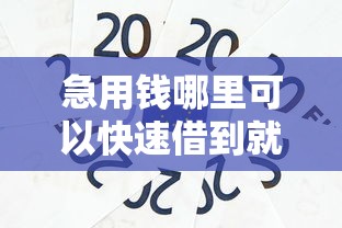 急用钱哪里可以快速借到就选这6个6千元16周岁贷款平台