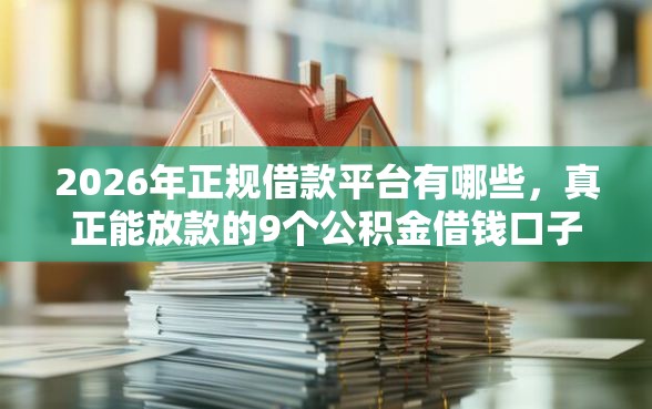 2026年正规借款平台有哪些，真正能放款的9个公积金借钱口子推荐