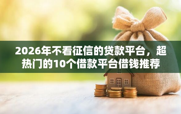 2026年不看征信的贷款平台，超热门的10个借款平台借钱推荐