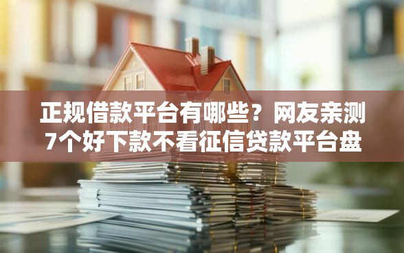 正规借款平台有哪些？网友亲测7个好下款不看征信贷款平台盘点