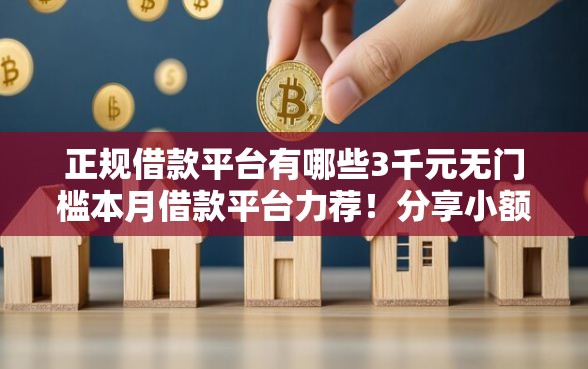正规借款平台有哪些3千元无门槛本月借款平台力荐！分享小额网贷口子3千元无门槛借款