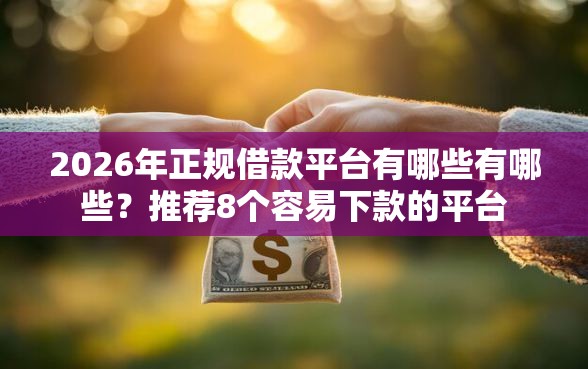 2026年正规借款平台有哪些有哪些？推荐8个容易下款的平台