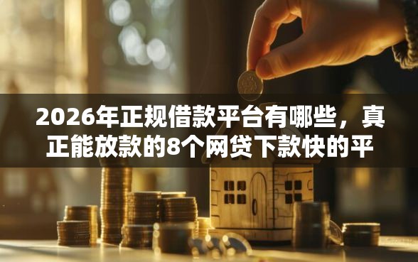 2026年正规借款平台有哪些，真正能放款的8个网贷下款快的平台推荐