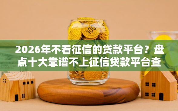 2026年不看征信的贷款平台？盘点十大靠谱不上征信贷款平台查询