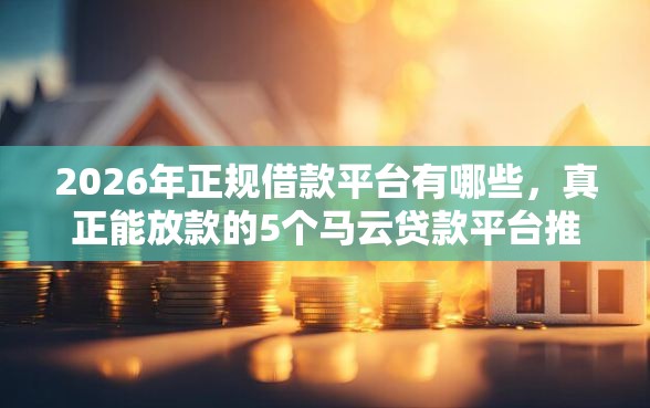 2026年正规借款平台有哪些，真正能放款的5个马云贷款平台推荐