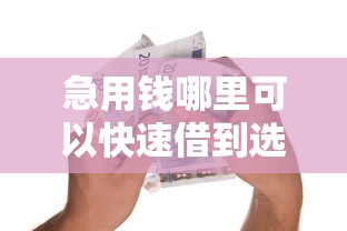急用钱哪里可以快速借到选哪个平台？7个免费贷款平台推荐