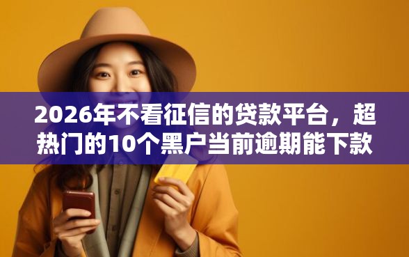 2026年不看征信的贷款平台，超热门的10个黑户当前逾期能下款的口子推荐