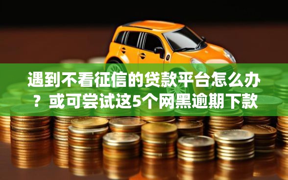 遇到不看征信的贷款平台怎么办？或可尝试这5个网黑逾期下款app