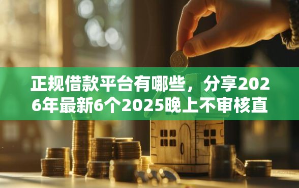 正规借款平台有哪些，分享2026年最新6个2025晚上不审核直接放款口子