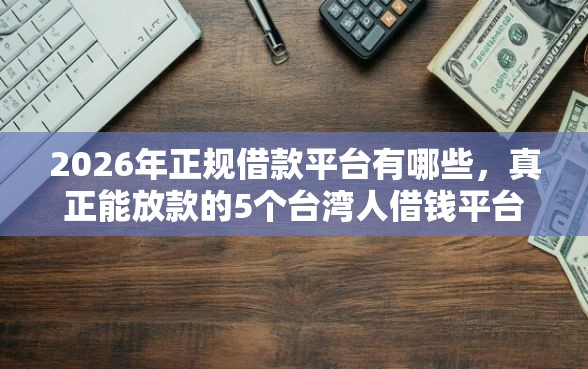 2026年正规借款平台有哪些，真正能放款的5个台湾人借钱平台推荐