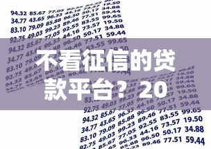 不看征信的贷款平台？2026最新测评10个满19岁可以借款的软件