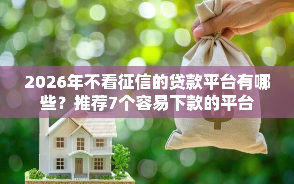 2026年不看征信的贷款平台有哪些？推荐7个容易下款的平台