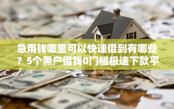 急用钱哪里可以快速借到有哪些？5个黑户借钱0门槛极速下款平台推荐给你