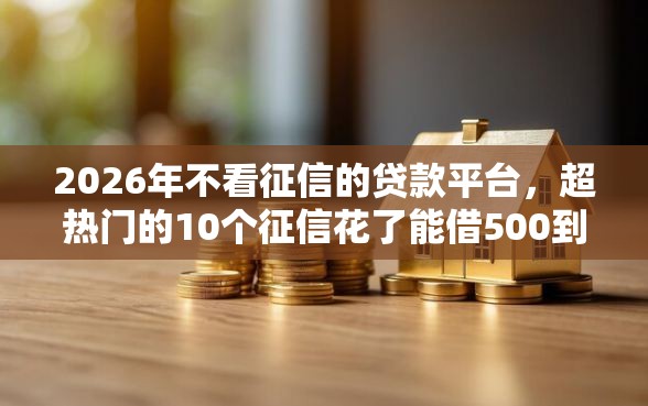 2026年不看征信的贷款平台，超热门的10个征信花了能借500到1000的口子推荐