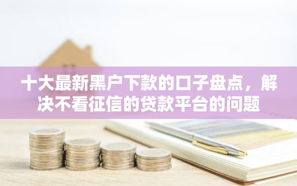 十大最新黑户下款的口子盘点，解决不看征信的贷款平台的问题