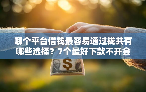 哪个平台借钱最容易通过拢共有哪些选择？7个最好下款不开会员的黑户借钱平台详解