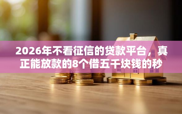 2026年不看征信的贷款平台，真正能放款的8个借五千块钱的秒下的贷款平台推荐