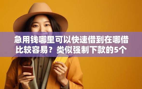 急用钱哪里可以快速借到在哪借比较容易？类似强制下款的5个口子参考