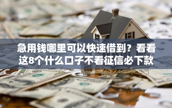 急用钱哪里可以快速借到？看看这8个什么口子不看征信必下款怎么样