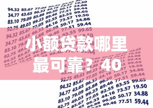小额贷款哪里最可靠？4000元无门槛借款平台推荐，8个贷款不上诚信平台的软件盘点