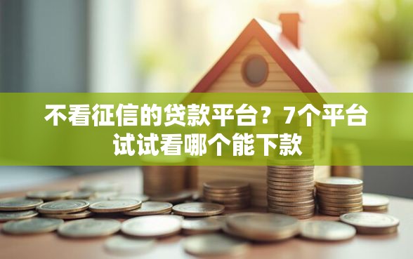 不看征信的贷款平台？7个平台试试看哪个能下款