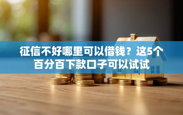 征信不好哪里可以借钱？这5个百分百下款口子可以试试