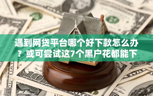 遇到网贷平台哪个好下款怎么办？或可尝试这7个黑户花都能下款的平台啊