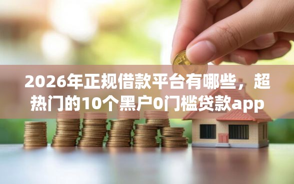 2026年正规借款平台有哪些，超热门的10个黑户0门槛贷款app推荐