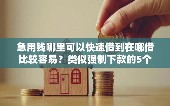 急用钱哪里可以快速借到在哪借比较容易？类似强制下款的5个口子参考