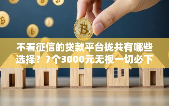 不看征信的贷款平台拢共有哪些选择？7个3000元无视一切必下款的口子详解