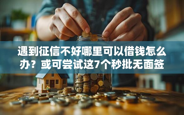 遇到征信不好哪里可以借钱怎么办？或可尝试这7个秒批无面签贷款平台