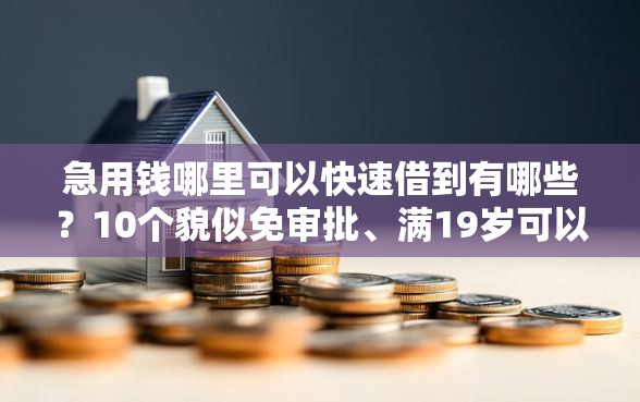 急用钱哪里可以快速借到有哪些？10个貌似免审批、满19岁可以借款的平台合集